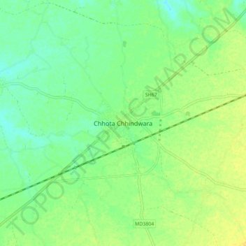 Mapa topográfico Chhota Chhindwara, altitud, relieve