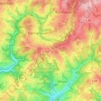 Mapa topográfico Habenichts, altitud, relieve