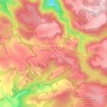Mapa topográfico En Teisseyre, altitud, relieve