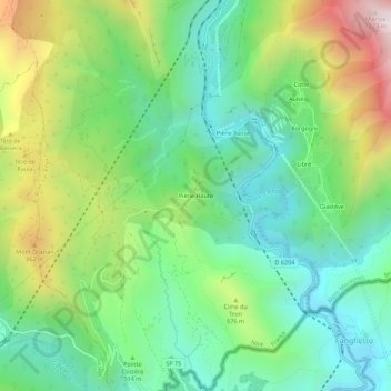 Mapa topográfico Piene Haute, altitud, relieve