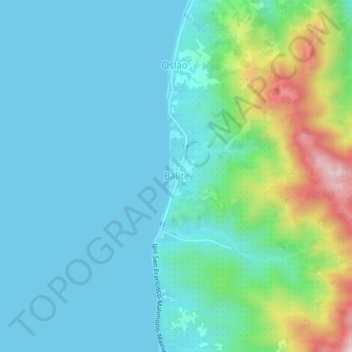 Mapa topográfico Balite, altitud, relieve