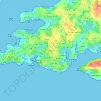 Mapa topográfico Le Bourg, altitud, relieve