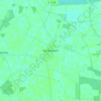 Mapa topográfico Gerbisbach, altitud, relieve