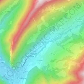 Mapa topográfico Le Collège, altitud, relieve