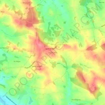 Mapa topográfico La Catusse, altitud, relieve