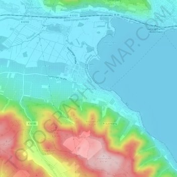 Mapa topográfico Bodman, altitud, relieve
