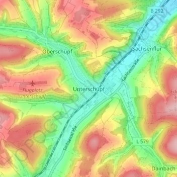 Mapa topográfico Unterschüpf, altitud, relieve