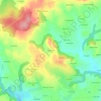 Mapa topográfico Malvoisin, altitud, relieve