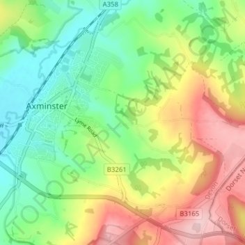 Mapa topográfico Sector, altitud, relieve