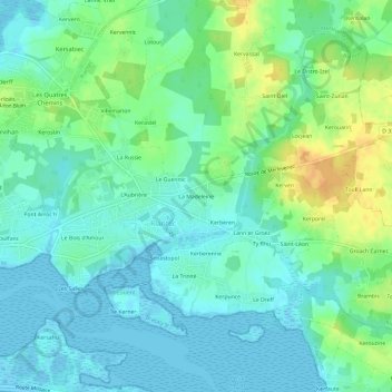 Mapa topográfico La Madeleine, altitud, relieve