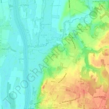Mapa topográfico Vanoise, altitud, relieve