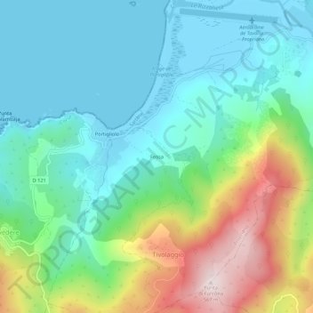 Mapa topográfico Fossa, altitud, relieve