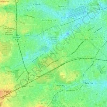 Mapa topográfico Berliquet, altitud, relieve