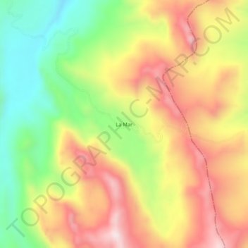 Mapa topográfico La Mar, altitud, relieve