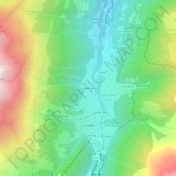 Mapa topográfico La Berfière, altitud, relieve