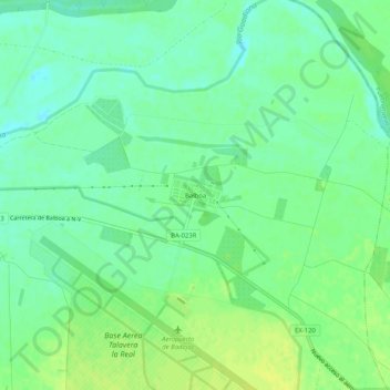 Mapa topográfico Balboa, altitud, relieve
