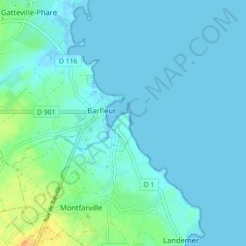 Mapa topográfico Le Cracko, altitud, relieve