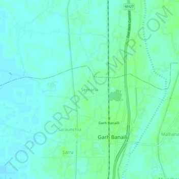 Mapa topográfico Semaria, altitud, relieve