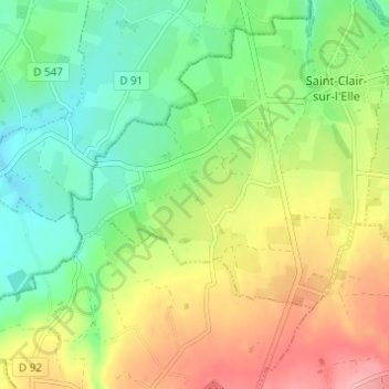 Mapa topográfico Noron, altitud, relieve