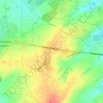 Mapa topográfico Le Monobloc, altitud, relieve