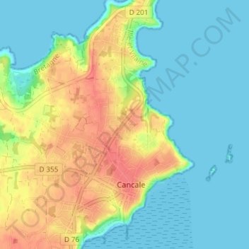 Mapa topográfico Le Champ de La Hogue, altitud, relieve