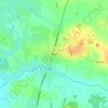 Mapa topográfico Viöl, altitud, relieve