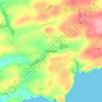 Mapa topográfico Nohoval, altitud, relieve