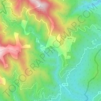 Mapa topográfico Murjas, altitud, relieve