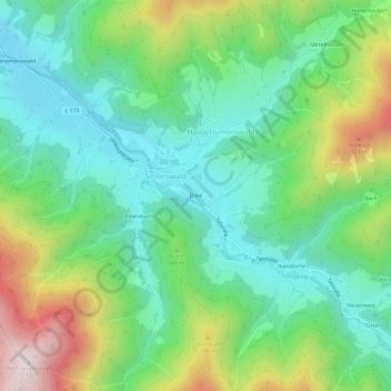 Mapa topográfico Elme, altitud, relieve