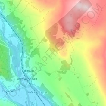 Mapa topográfico Charlottefield, altitud, relieve