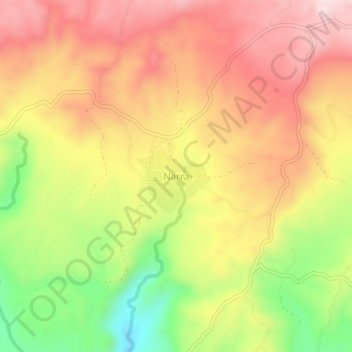 Mapa topográfico Narra, altitud, relieve