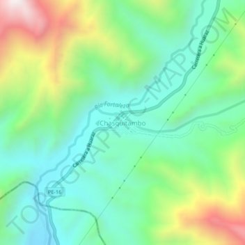 Mapa topográfico Chasquitambo, altitud, relieve