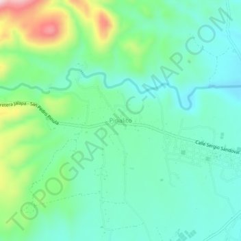 Mapa topográfico Pinalito, altitud, relieve