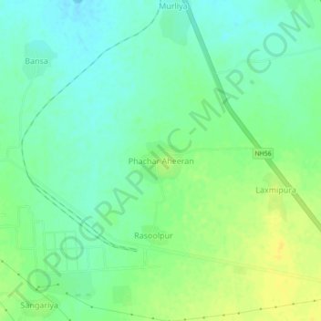 Mapa topográfico Phachar Aheeran, altitud, relieve