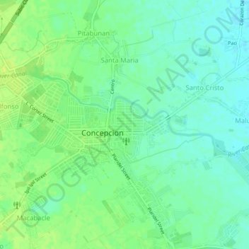 Mapa topográfico San Jose, altitud, relieve