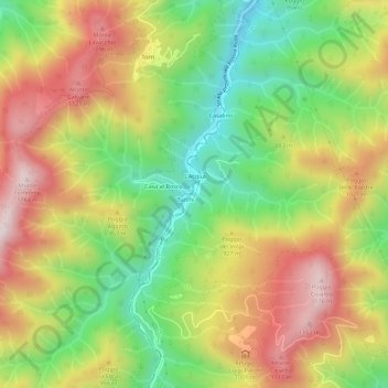 Mapa topográfico L'Acqua, altitud, relieve
