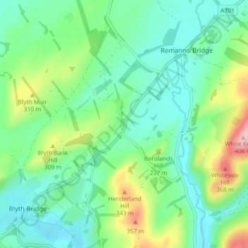 Mapa topográfico Mountain Cross, altitud, relieve