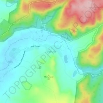 Mapa topográfico Eldorado, altitud, relieve