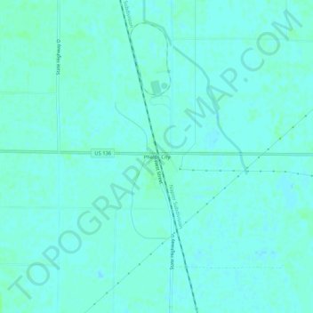 Mapa topográfico Phelps City, altitud, relieve
