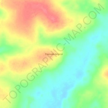 Mapa topográfico Angical, altitud, relieve