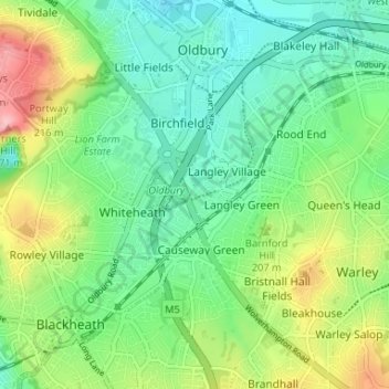 Mapa topográfico Jarvis, altitud, relieve