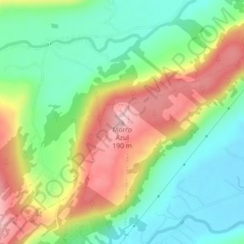 Mapa topográfico Morro Azul, altitud, relieve