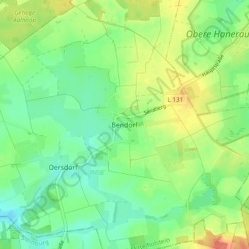 Mapa topográfico Bendorf, altitud, relieve