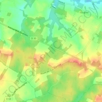 Mapa topográfico Guillemets, altitud, relieve