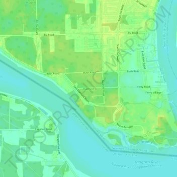 Mapa topográfico Oakfield, altitud, relieve