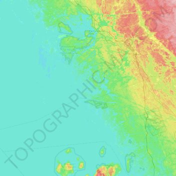 Mapa topográfico Skye Island, altitud, relieve