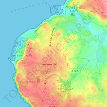 Mapa topográfico Cités du Valtac, altitud, relieve