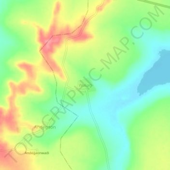 Mapa topográfico Walag, altitud, relieve