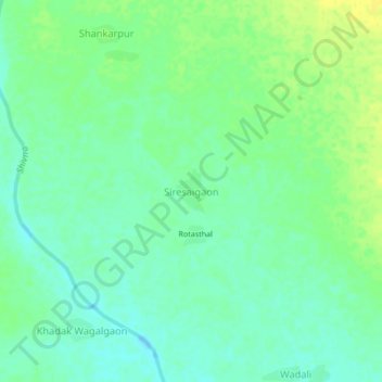 Mapa topográfico Siresaigaon, altitud, relieve