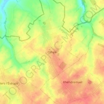 Mapa topográfico Othée, altitud, relieve